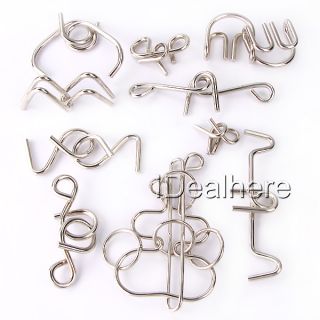 Brain Teaser Metal Wire IQ Puzzle Test Game Toy Group