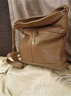 Brio Leather Bag Shoulder Handbag Tote Purse Hobo Tan