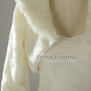 CLEARANCE Sale Ivory Faux Fur Bridal Shawl Wrap Stole for Party Dress 