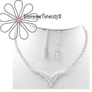   Necklace Set 13 17 Silver Bridal Bridesmaid Jewelry New Boxed