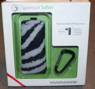 Marware Sportsuit Safari iPod Case Zebra Print Animal Stripe Fuzzy NIP 
