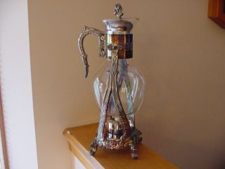 Vintage Swinging Silverplate Coffee Carafe Never Used Corning Glass 