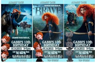 Disney Pixar Brave Birthday Party Invitations and Favors