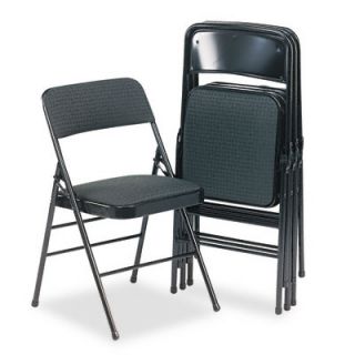 Csc 36885CVB4 Fabric Padded Seat/Back Folding Chair, Cavallaro Black 