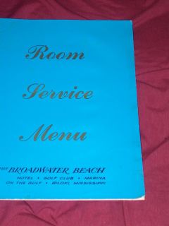 Broadwater Beach Hotel Menu Room Service Biloxi MS