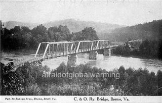 Photo 1911 Bremo Bluff Virginia C O Railroad Bridge