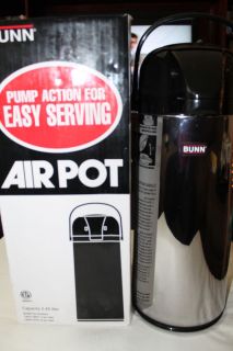 BUNN AIRPOT 2 45 Liter Stainless Steel Pump Thermos Push Button Coffee 