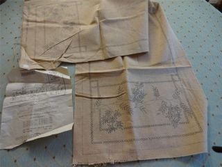    Stamped Linen TABLE Dresser SCARF w Instructions CARTIER BRESSON