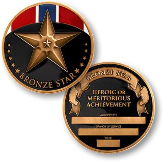 United States Military Bronze Star Medal Coin Award New