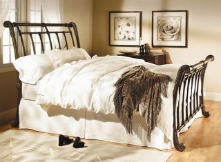 Wesley Allen Iron Brookshire Sleigh Bed Available In Twin, Queen And 