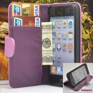 Stand Leather Wallet Flip Hard Case For Ipod Touch 5th gen generation 