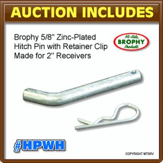 The Brophy HPWH Hitch Pin is zinc plated, has a 5/8 diameter, is made 