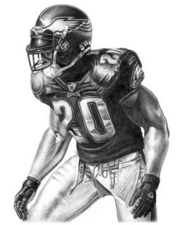 Brian Dawkins Lithograph Poster Print in Eagles Jersey