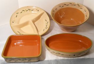 LARGE 4 PC SET NOEMI CERAMICHE HANDCRAFTED COOKWARE & SERVING PIECES 