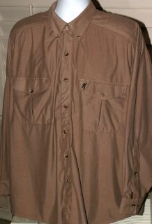 Browning Firearms Buck Suede 100% Polyester Long Sleeve Shirt Mens XL 