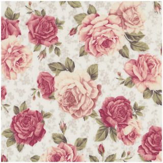 Fabric Rosies Love Letters by Stof Fabrics Roses on Cream Background 