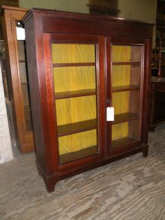 antique 2 door bookcase cabinet with wavy glass  624 99 buy 