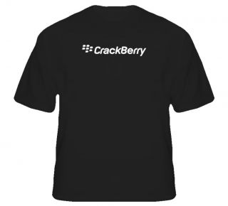 New CrackBerry Blackberry Smartphone Cellphone Funny Geek Black T 