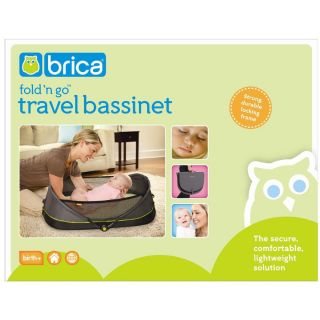 Brica Fold N and Go Travel Portable Sleep Baby Bassinet Bed Green Grey 