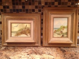 Seascape in Oil Painting Original Frame 12x14 Signed Raymond Set of 