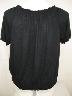 Lane Bryant Size 14 16 Soft Knit Peasant Top in Black