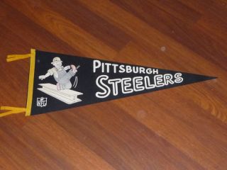 1960s Pittsburgh Steelers Pennant Unusual Full Size