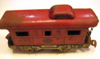 Vintage Working New York Central Tin Wind Up Locomotive and 3 Train 