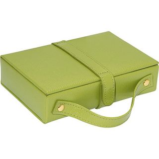 Budd Leather Travel Jewel Box with Mirror Lime Green
