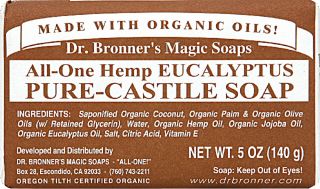 Dr Bronners Magic Soaps Pure Castile Bar Soap Eucalyptus 5 Oz