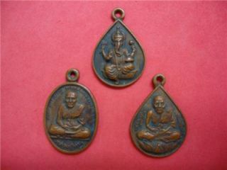 Special 3 Coins Thai Amulet Buddha Small Coins Old RARE LP Tuad 