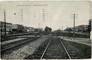 Brookhaven MS Railroad RR Avenue Tracks Buildings View PM 1908 Vintage 
