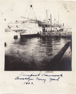 Brooklyn NY 1902 Transport Hancock Navy Yard Snapshot
