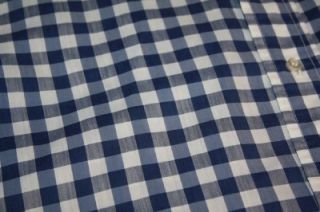 Very Old 60s Brooks Brothers Blue Check Camp Short Sleeve Shirt Mens 