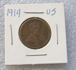  RARE 1919 One Cent Coin U s A Lincoln Wheat Penny