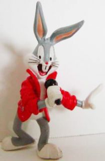 Bugs Bunny Holding Microphone Figurine Looney Tunes 3 1 2 inch Plastic 