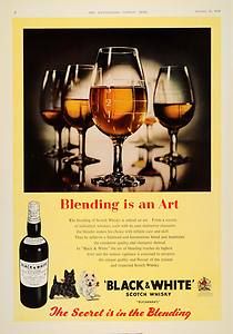 1956 Ad Buchanans Black White Scotch Whisky Terrier ORIGINAL 