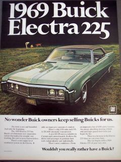 Buick Electra 225 Automobiles 1969 Model Vintage 1968 Ad
