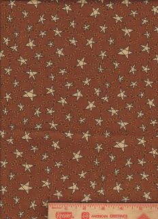Valance Brown Stars primitive country kitchen cotton fabric curtain