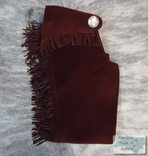 BROWN Suede Western Leather Riding / Show Chaps NEW