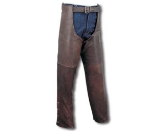 Retro Brown Premium Leather Motorcycle Chaps XSmall