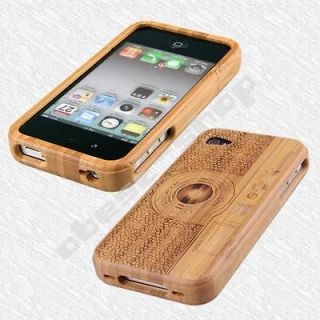   Wooden Camera Logo Hard Case Back Cover Skin for Apple iPhone 4S 4G