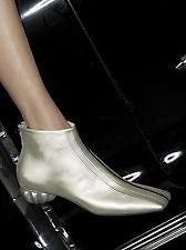 Chanel Runway Mermaid Silver Patent Leather Booties Ankle Boots Shoes 