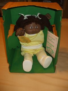 1984 Cabbage Patch Doll Xavier Roberts 16 Black Brown Doll Girl Box 