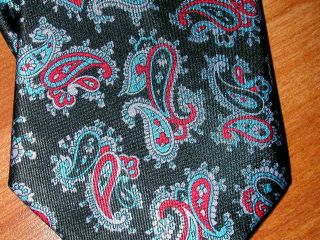 Black Blue Paisley Silk Blend Beau Brummell Mens Tie