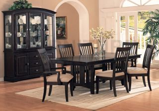 Cappuccino Finish Dining Set Table Chairs Buffet Hutch