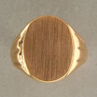 Yard Solid 14k Brushed Yellow Gold Size 9 Signet Ring 18mm Wide 