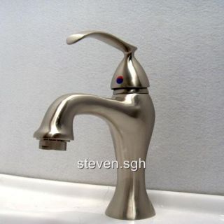 Satin Brushed Nickel Bathroom Sink Faucet Mixer Tap 5653E