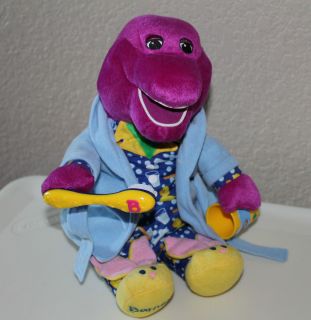 Brush Your Teeth Barney Plush Toy with Music and Movement RARE EEUC 