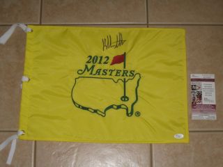 Bubba Watson signed 2012 Masters Tournament Winner PGA Tour Golf Flag 