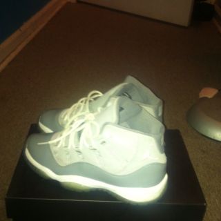 Jordans , Cool Greys, 11s , Size 4 1/2 , Grey And White ,